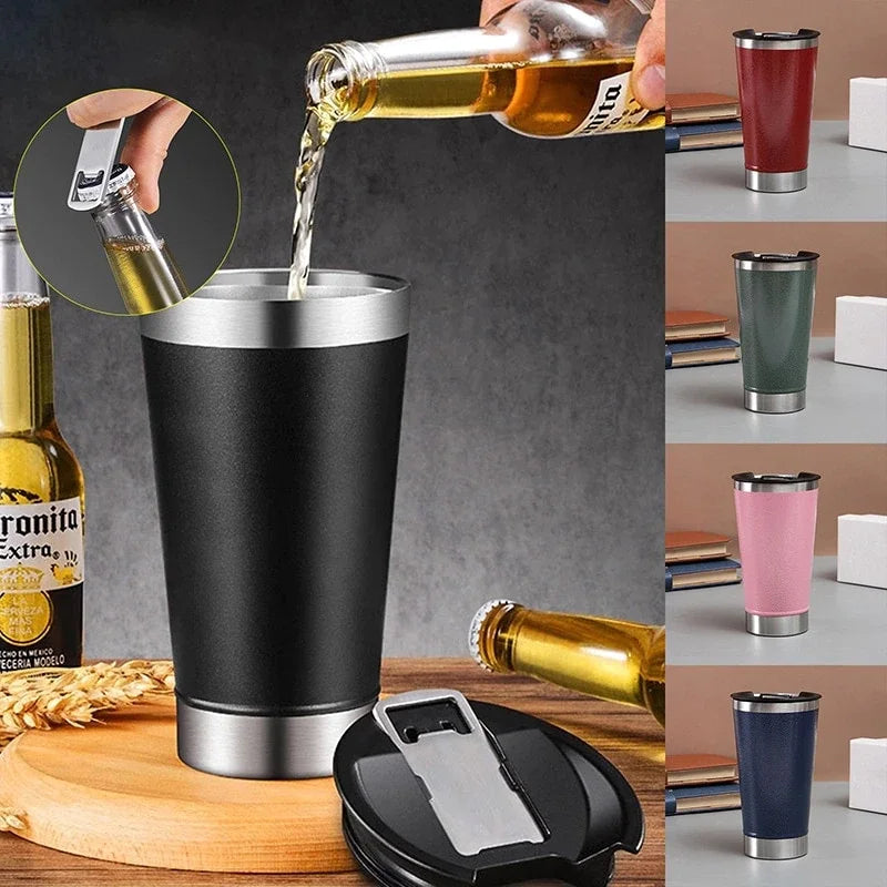 Drop Copo Térmico 473ml Com Tampa E Abridor Inox Quente Gelado Manter Temperatura Por Horas Promoção A Vácuo Caneca Isola