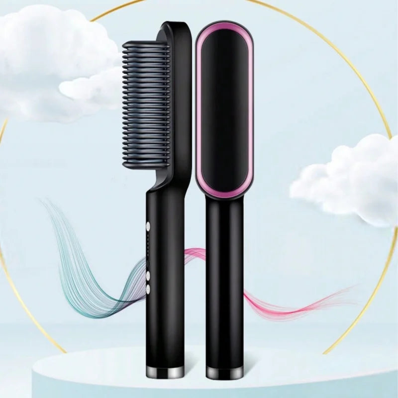 Brazil 2-in-1 Professional Multifunctional Fast Heating Curly Hair Comb Hair Straightener Set