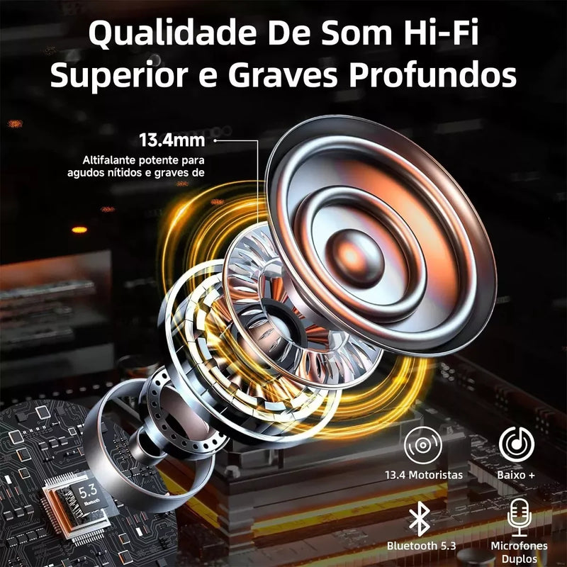 Bettdow Fone De Ouvido Sem Fio Bluetooth 5.3 De Terceira Geração Fone Sem Fio Bluetooth À Prova D'água HiFi