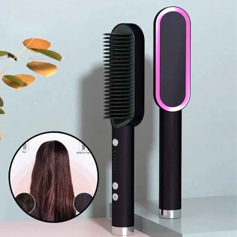 Brazil 2-in-1 Professional Multifunctional Fast Heating Curly Hair Comb Hair Straightener Set